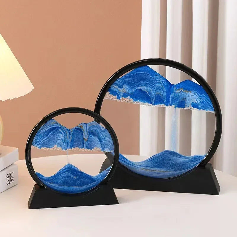 3D Moving Sand Art Picture Round Hourglass sand Painting