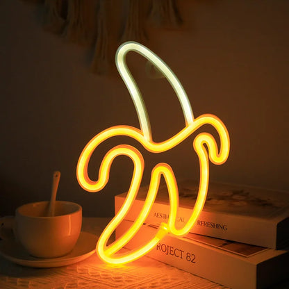 LED Neon Sign Banana, Cherry Shaped Fruit lamp