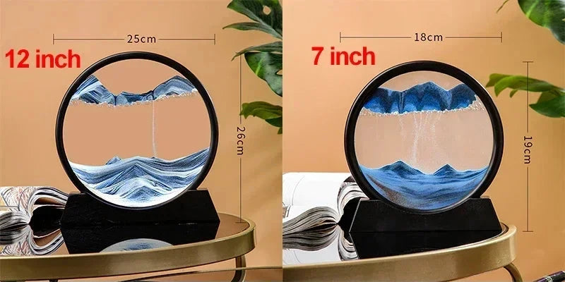 3D Moving Sand Art Picture Round Hourglass sand Painting