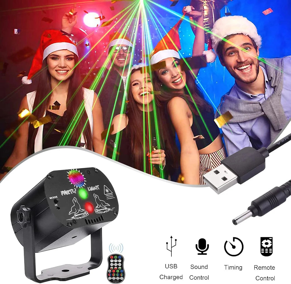 DJ Disco Stage Party Lights Laser Light Sound Activated Projector