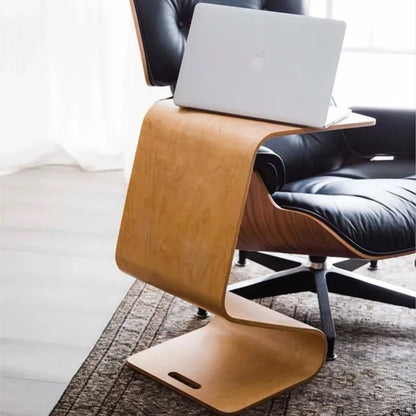 Minimalist Small Coffee Table N shaped Side Table Solid Wood